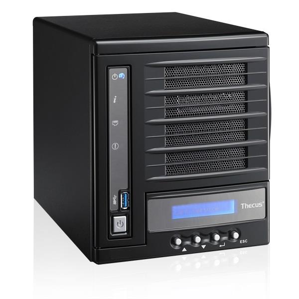 Thecus 4-Bay tower NAS, SATA, 1.6GHz Dual Core, 2GB DDR3, 1x GbE, USB 3.0