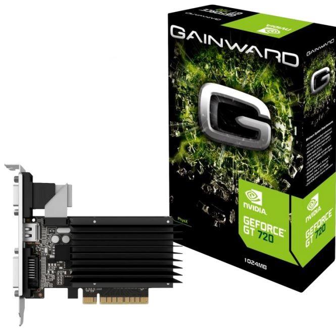 Gainward GeForce GT 720, 1GB DDR3 (64 Bit), HDMI, DVI, VGA, SilentFX