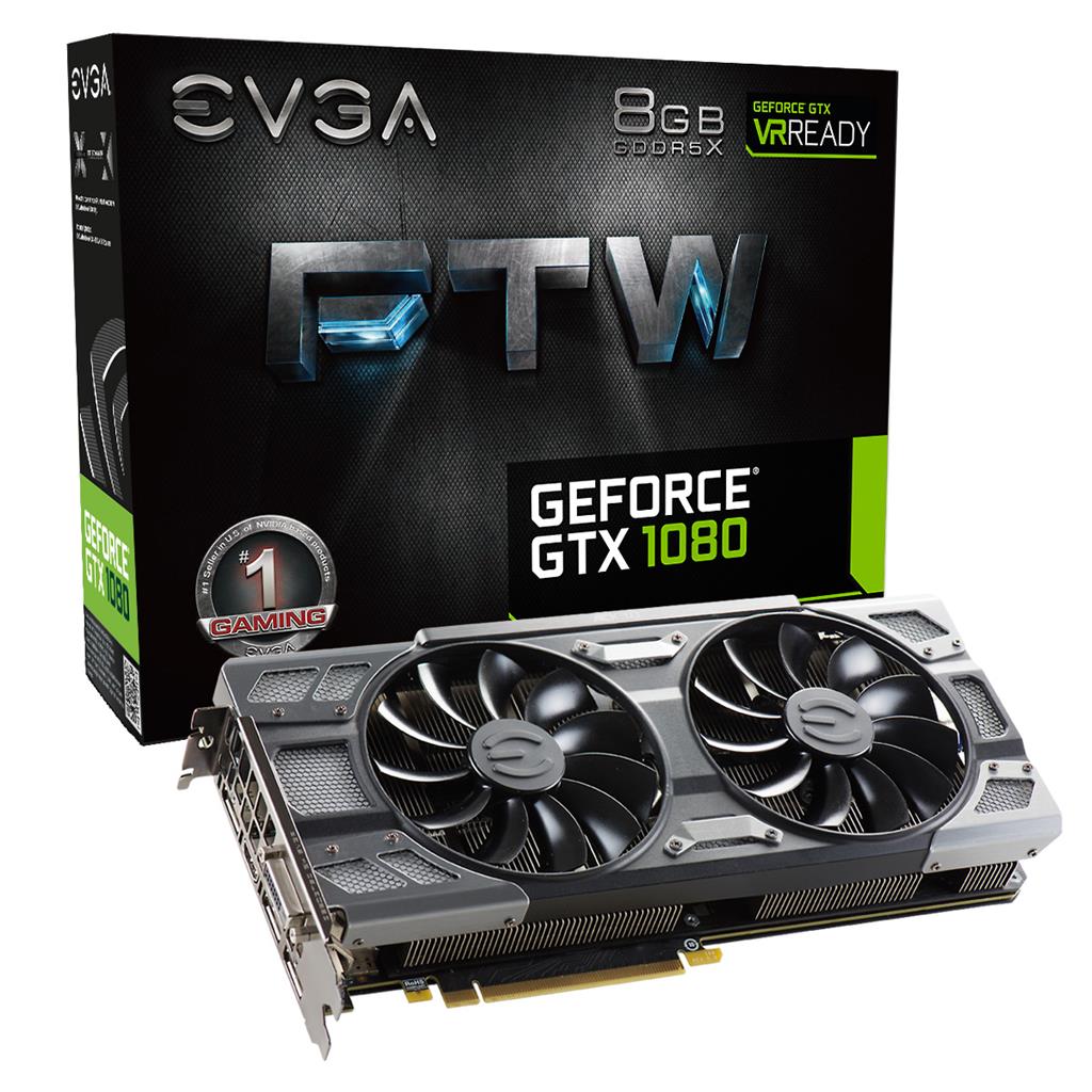 EVGA GeForce GTX 1080 FTW GAMING ACX 3.0, 8GB GDDR5X (256 Bit), HDMI, DVI, 3xDP
