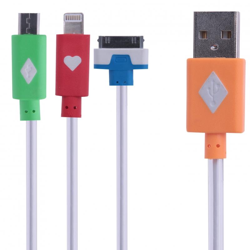 GT kabel USB 3v1 micro USB pro iPhone 4/5 svÃ­tÃ­cÃ­