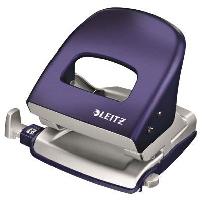 Punch: large size, metal Leitz Style, 10-year warranty, 30 sheets, blue