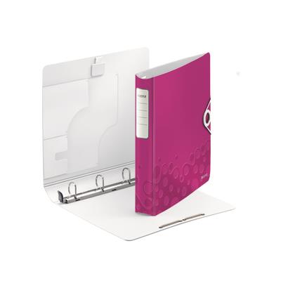 Ring binder: Leitz WOW, 4DR/30mm Softclick, pink