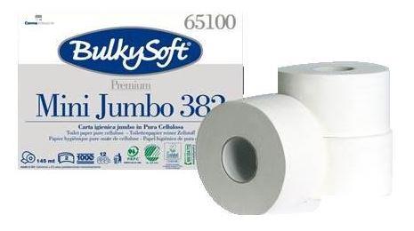 BulkySoft Premium Toilet Paper mini jumbo, 2 layers, 145 m