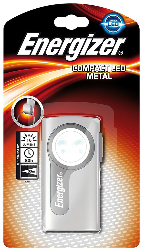 SvÃ­tilna , ENERGIZER Compact Led Metal, Å¾Ã¡dnÃ© baterie souÄÃ¡stÃ­, stÅÃ­bro