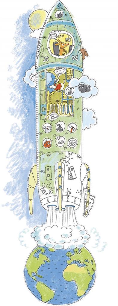 Height measurement wall chart XXL MONUMI,, 160x40cm, dog's rocket