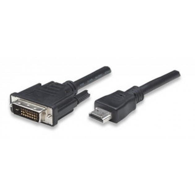 Techly Kabel k monitoru HDMI/DVI-D 24+1 M/M 1.8m ÄernÃ½