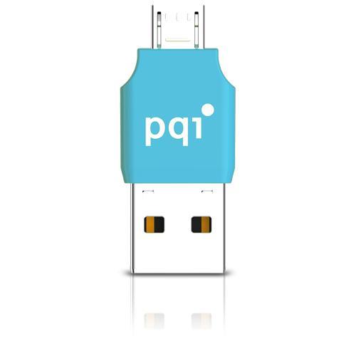 PQI Connect 203 Ätecka karet microSD + adaptÃ©r microUSB/USB, modrÃ¡