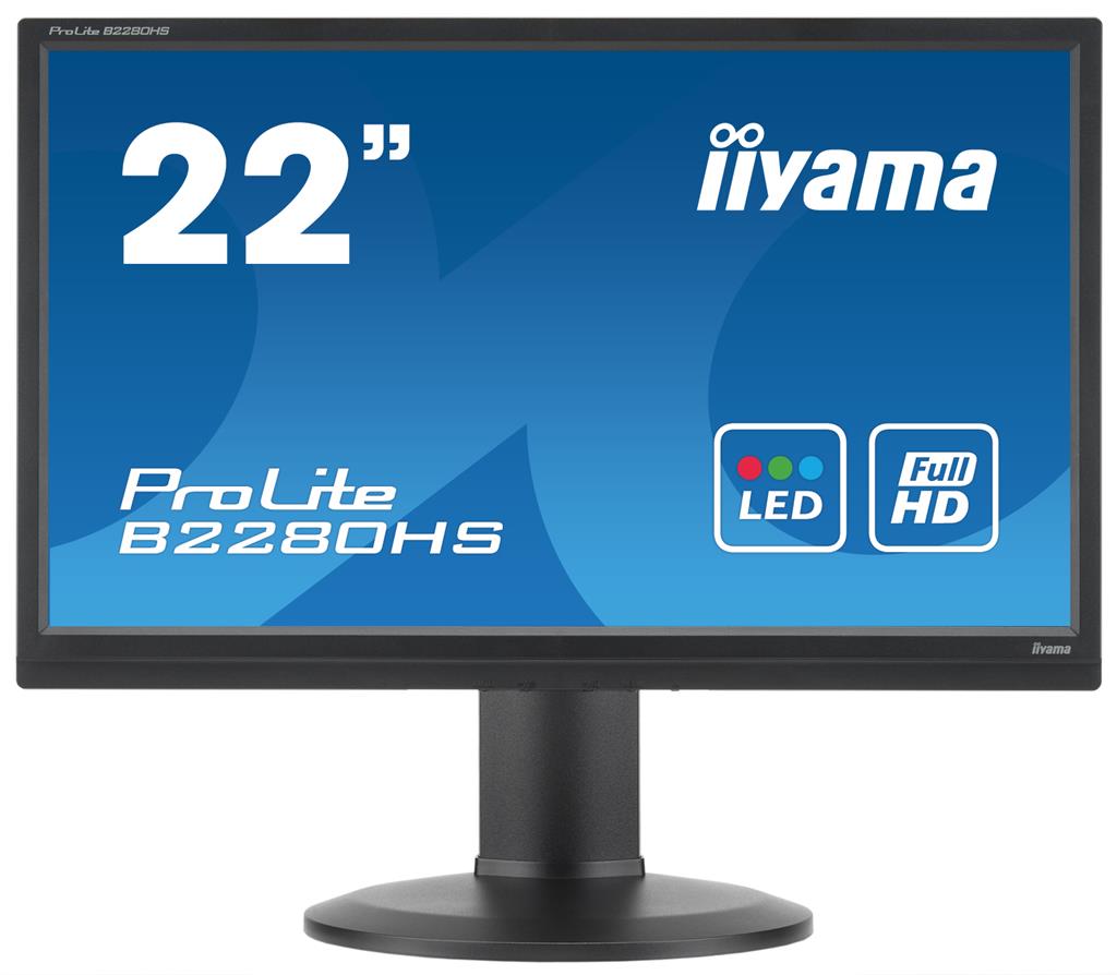 Iiyama LCD-LED B2280HS-B1DP 21.5'' LED Full HD, 2ms, DVI-D,DP,reproduktory