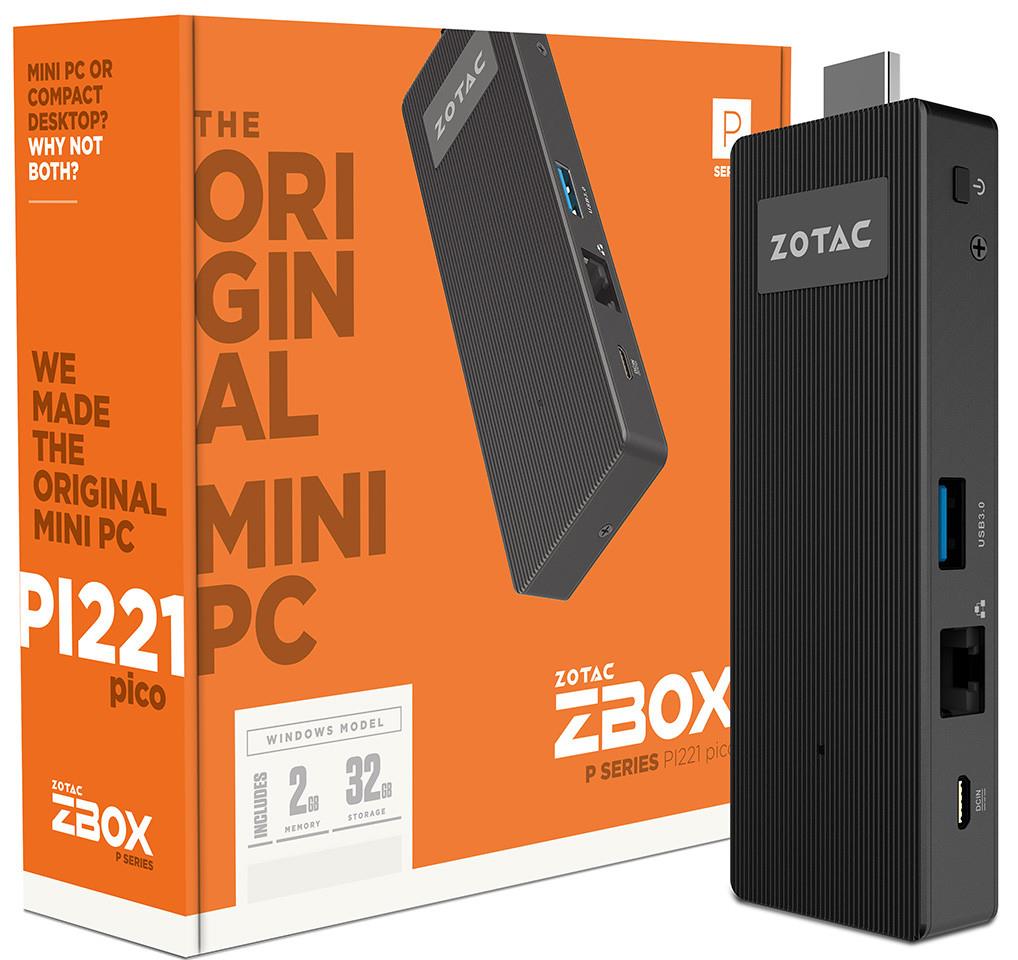 ZOTAC ZBOX PI221, x5-Z8300, 2GB DDR3-1600, 32GB eMMC, HDMI, microSD, WIN 10 Home