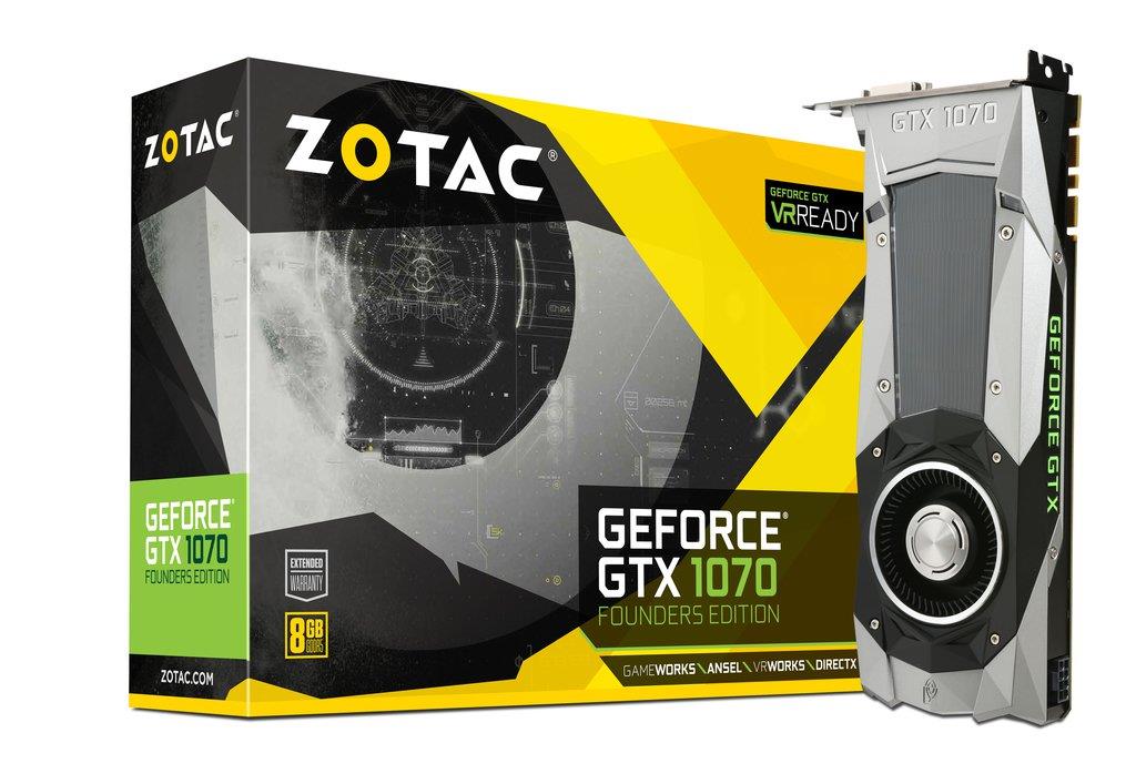 ZOTAC GeForce GTX 1070 Founders Edition, 8GB GDDR5 (256 Bit), HDMI, DVI, 3xDP