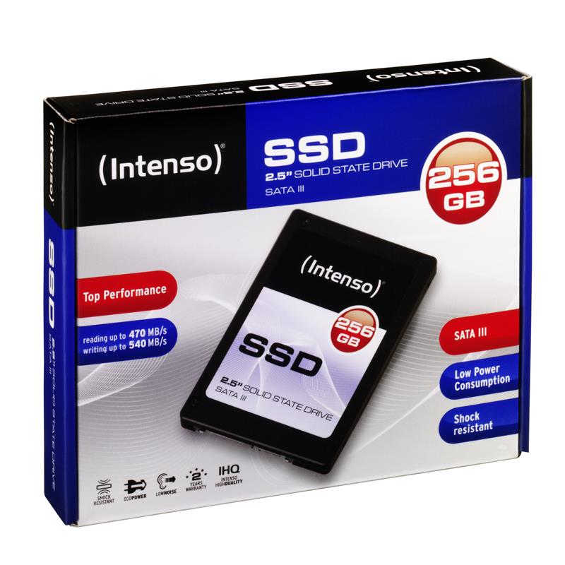 Intenso InternÃ­ disk SSD 256GB Sata III, 2,5'' TOP (read:520MB/s;write:400MB/s)