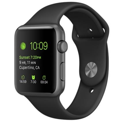 Apple Watch Sport 42mm Space Grey Aluminium Case with Black Band