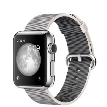 Apple Watch 42mm Stainless Steel Case with Pearl Woven Nylon