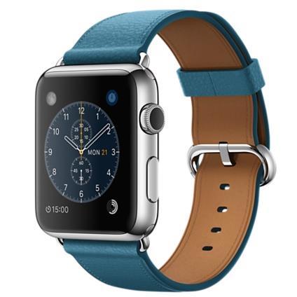 Apple Watch 42mm Stainless Steel Case with Marine Blue Classic Buckle