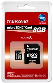 Transcend Micro SDHC karta 8GB Class 4 + AdaptÃ©r