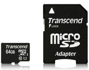 Transcend Micro SDXC karta 64GB Class 10 UHS-I + AdaptÃ©r