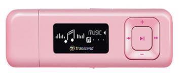 Transcend MP330 8GB MP3 pÅehrÃ¡vaÄ s FM rÃ¡diem, 1'' OLED displej 128x32, rÅ¯Å¾ovÃ½