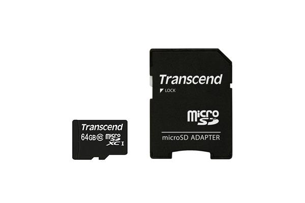 Transcend Micro SDXC karta 64GB Class 10 + AdaptÃ©r (SD 3.0)