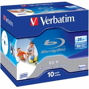 Verbatim Blu-ray BD-R [ jewel case 10 | 25GB | 6x | PRINTABLE SURFACE HARD COAT]