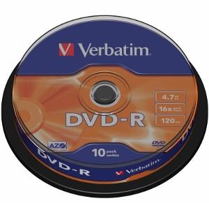 Verbatim DVD-R [ cakebox 10 | 4.7GB | 16x | matte silver ]