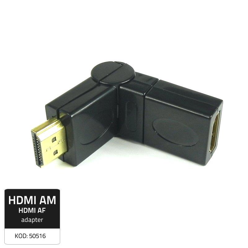 Qoltec AdaptÃ©r HDMI (M)/HDMI (F), ÃºhlovÃ½/otoÄnÃ½