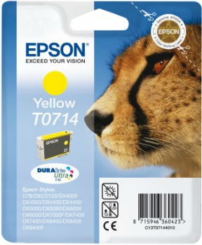 Inkoust Epson T0714 yellow DURABrite | Stylus D78/92/120/DX4000/4050/4400/4450/5