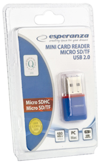 Esperanza EA134B ÄteÄka karet MicroSD/TF USB 2.0, modrÃ¡
