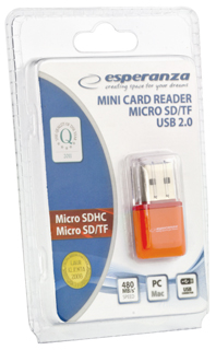 Esperanza EA134O ÄteÄka karet MicroSD/TF USB 2.0, oranÅ¾ovÃ¡