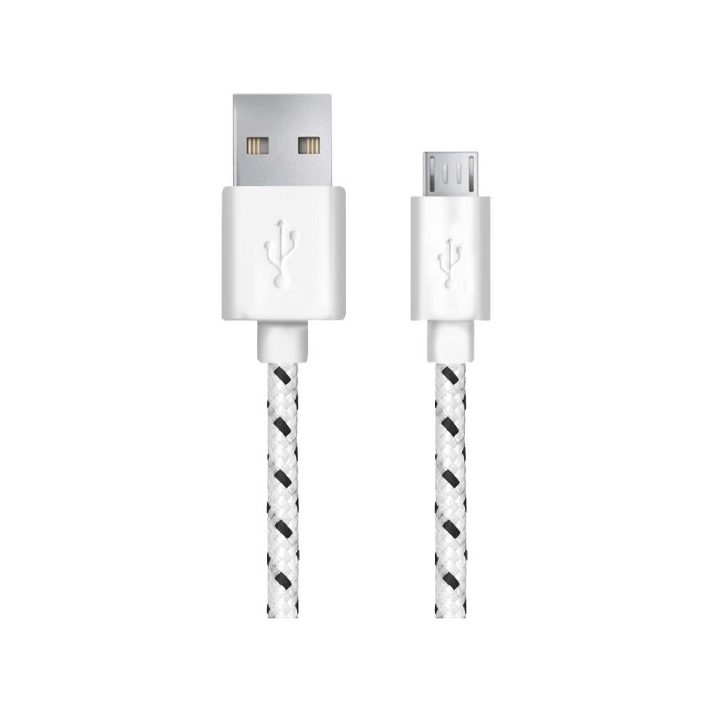 Esperanza EB181W Kabel Micro USB 2.0 A-B M/M, opetenÃ½, 2.0m, bÃ­lÃ½