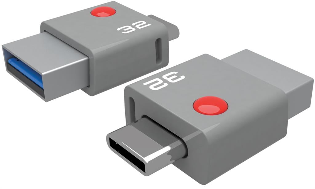 Emtec memory 32GB USB 3.0 & Type-C connector T400 (110MB/s, 20MB/s)