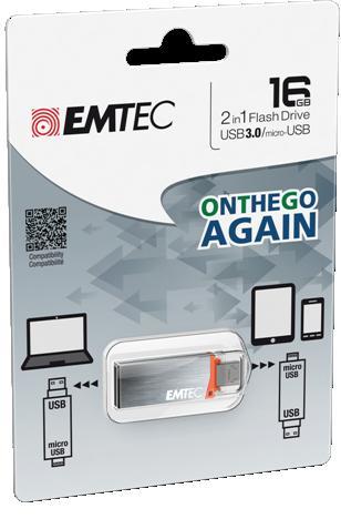 EMTEC Serie T203 16GB USB3.0/ micro 2.0 OTG flashdisk |Android| Windows Phone|