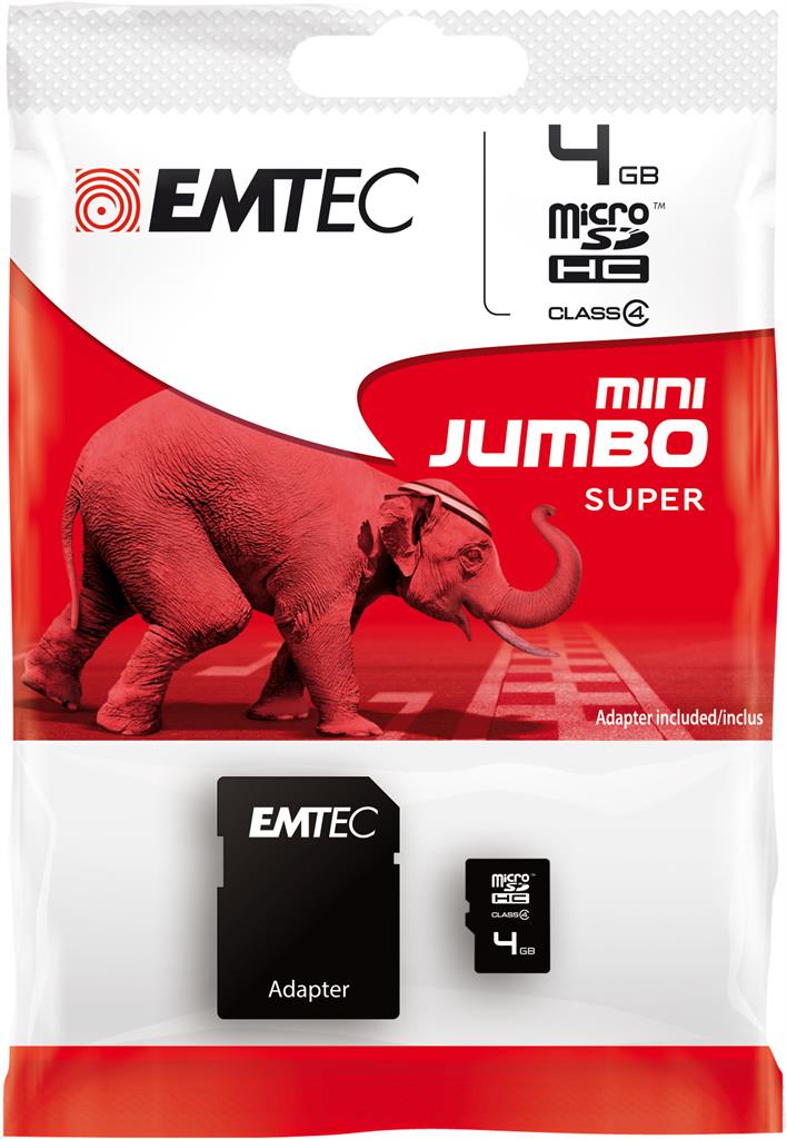 EMTEC Micro SDHC karta 8GB 60X Class 4 (15MB/s, 6MB/s) + adaptÃ©r SDHC
