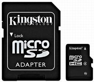 Kingston Micro SDHC karta 8GB Class 4 + adaptÃ©r