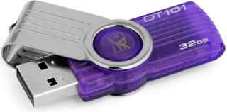 Kingston DataTraveler 101 G2 32GB USB 2.0 flashdisk s otoÄ. konektorem, fialovÃ½